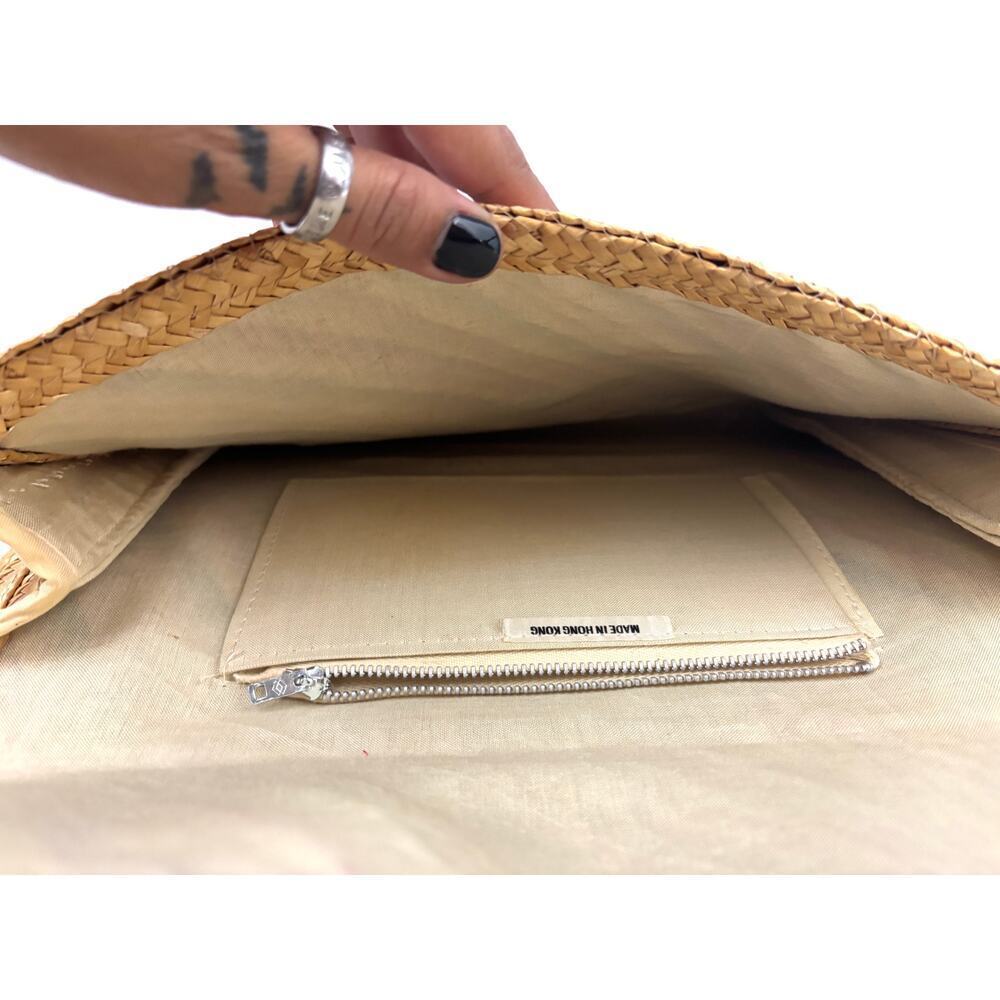 Lot of 2 Vintage Woven Straw Jute Multi Colored Striped‎ Clutch Crossbody - Picture 7 of 16